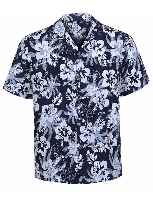 Hawaiian Shirts for Men Short Sleeve Regular Fit Mens Floral Shirts