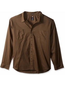 Men's Long Sleeve Relaxed Fit Solid Shirt Big and Tall