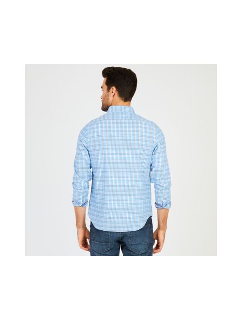 Nautica Long Sleeve Plaid Stretch Slim Fit Button Down Shirt