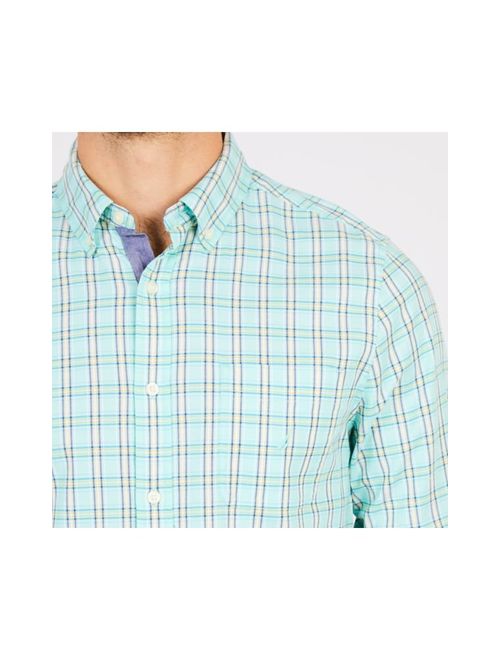 Nautica Long Sleeve Plaid Stretch Slim Fit Button Down Shirt