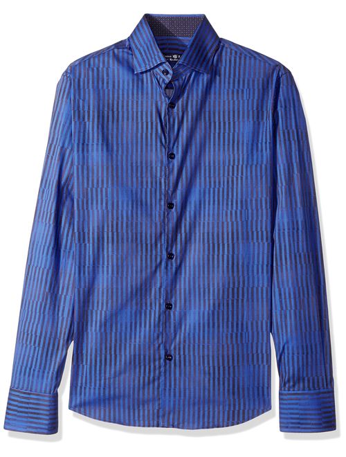 Stone Rose Men's Long Sleeve Bold Fx Stripe Shirt