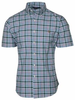 Polo RL Men's Slim Fit Button Down Short Sleeve Plaid Shirt