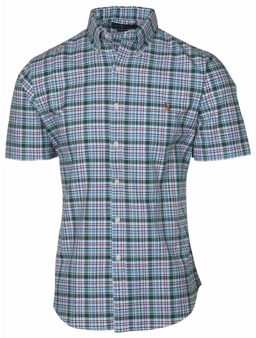 Polo RL Men's Slim Fit Button Down Short Sleeve Plaid Shirt