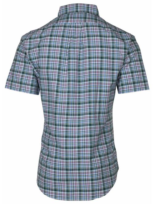 Polo RL Men's Slim Fit Button Down Short Sleeve Plaid Shirt