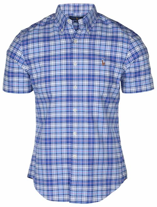 Polo RL Men's Slim Fit Button Down Short Sleeve Plaid Shirt