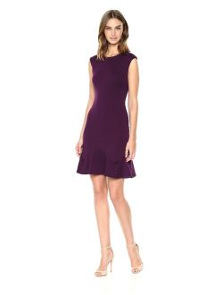 Women's Flounce Hem Ponte Dress