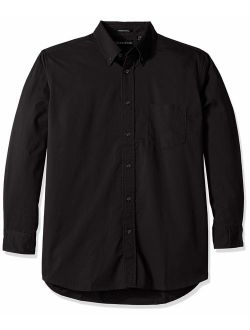 RETOV Men's Whisper Twill Shirt, Black, Large