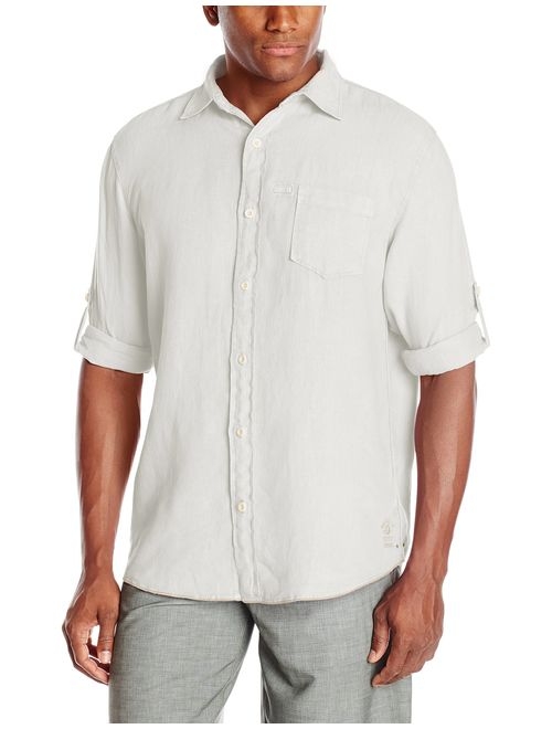 Margaritaville Men's Long Sleeve Garment Dyed Linen Shirt