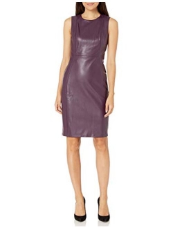 Women's Scuba Sleeveless Princess Seamed Sheath Dress