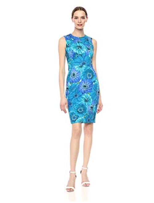 Calvin Klein Women's Scuba Sleeveless Princess Seamed Sheath Dress