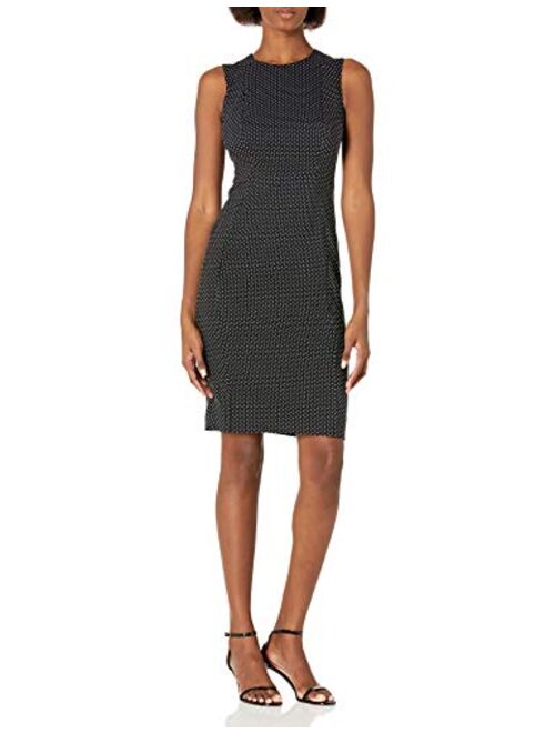 Calvin Klein Women's Sleeveless Printed Princess Seamed Sheath Dress