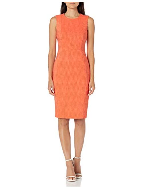 Calvin Klein Women's Sleeveless Printed Princess Seamed Sheath Dress