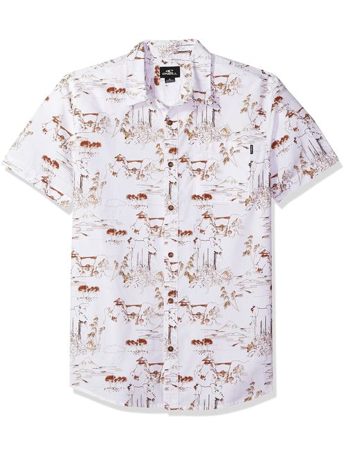 O'NEILL Men's Casual Modern Fit Short Sleeve Woven Button Down Shirt