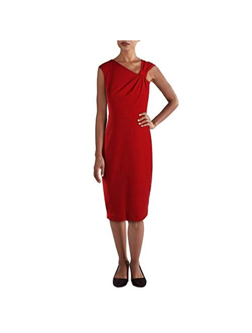 Calvin Klein Women's Sleeveless Sheath with Asymmetrical Knot Neckline