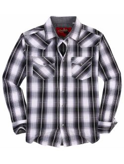 Mens Casual Button Down Shirts Regular Fit Plaid Western Shirt