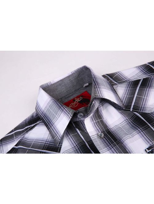 Mens Casual Button Down Shirts Regular Fit Plaid Western Shirt