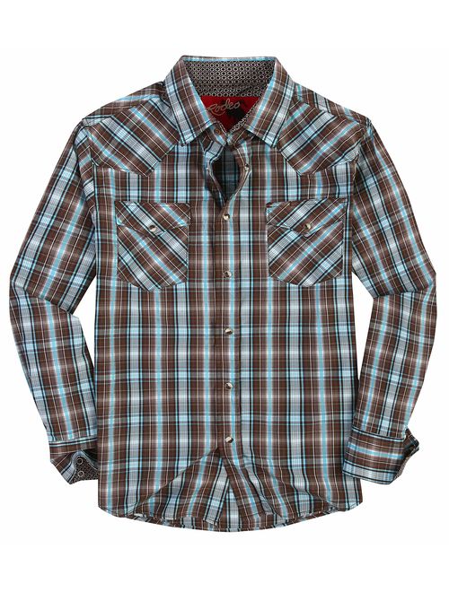 Mens Casual Button Down Shirts Regular Fit Plaid Western Shirt