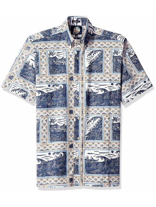 Reyn Spooner Men's Molokai to Oahu Spooner Kloth Classic Fit Hawaiian Shirt