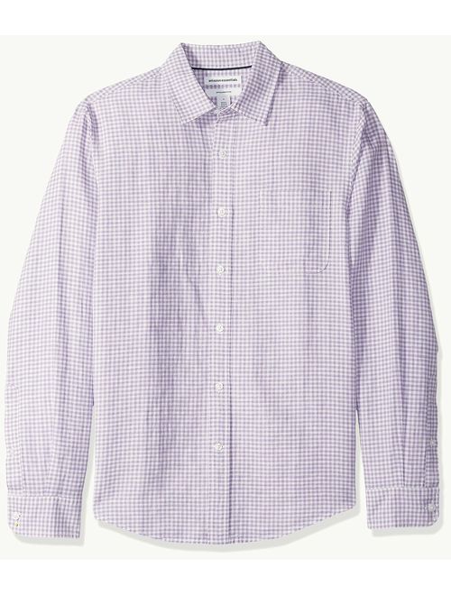 Amazon Essentials Men's Slim-Fit Long-Sleeve Linen Cotton Shirt