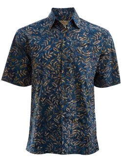Johari West Floating Leaves Tropical Cotton Batik Shirt by