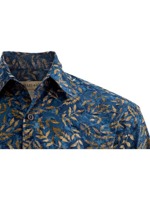 Johari West Floating Leaves Tropical Cotton Batik Shirt by