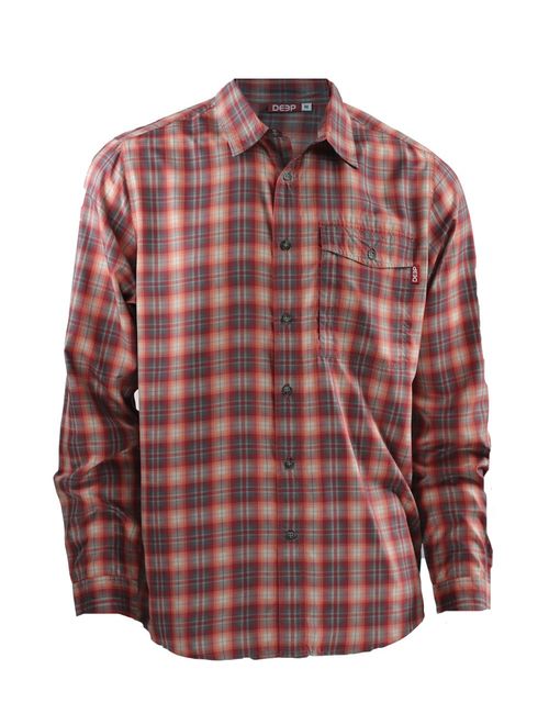 Deep Ocean Deep Apparel Button Down Long Sleeve Plaid Shirt, Royal, M