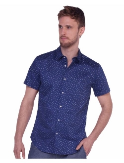 TAYLRD Short Sleeve Button Down | Slim Fit | Easy Care | Machine Washable | 100% Cotton (More Size & Colors Available)