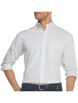 Men's Button Down Long Sleeve Stretch Performance Tattersal Shirt