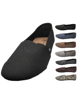 Mens Canvas Slip on Shoes Sneakers. Available in Navy, Gray, Black, and Brown