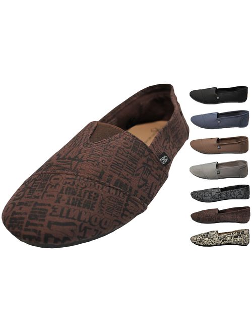 Mens Canvas Slip on Shoes Sneakers. Available in Navy, Gray, Black, and Brown