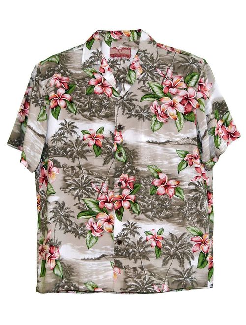 Robert J. Clancey RJC Men's Plumeria Shores Rayon Hawaiian Shirt