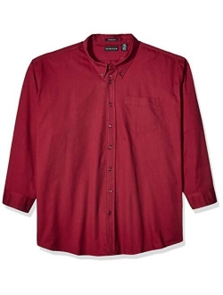 RETOV Men's Whisper Twill Shirt, Red, 3X-Large