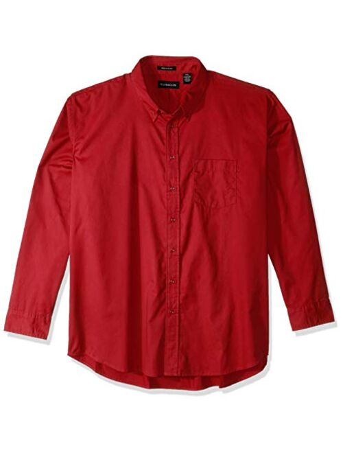 RETOV Men's Whisper Twill Shirt, Red, 3X-Large