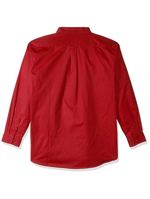 RETOV Men's Whisper Twill Shirt, Red, 3X-Large