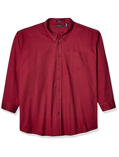 RETOV Men's Whisper Twill Shirt, Red, 3X-Large