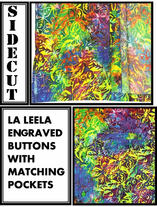 LA LEELA Men's Club Camp Hawaiian Shirt Button Down Work Casual Shirt 3D Printed