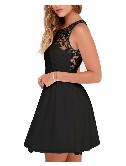 Celmia Summer Lace Backless Party Dress Wedding Cocktail Graduation Mini Dresses