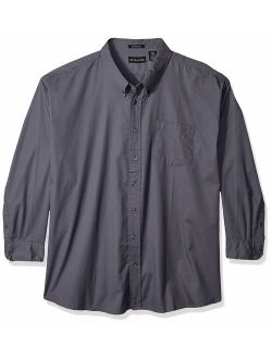 RETOV Men's Whisper Twill Shirt, Graphite, 6X-Large