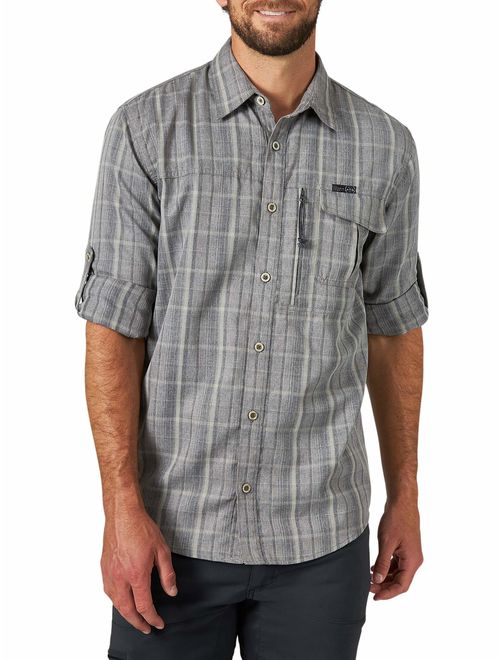 ATG by Wrangler Men's Long Sleeve Heathered Plaid Utility Shirt