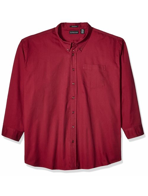 RETOV Men's Whisper Twill Shirt, Wine, 5X-Large