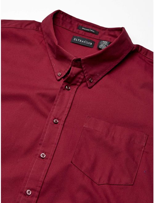 RETOV Men's Whisper Twill Shirt, Wine, 5X-Large