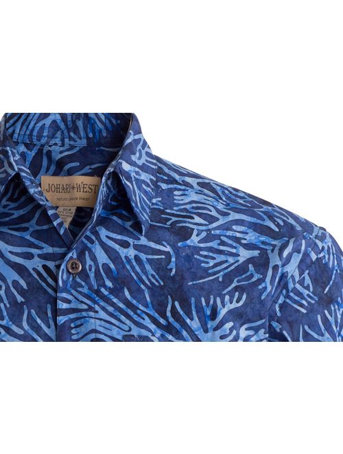 Johari West Coral Marine Tropical Hawaiian Batik Shirt by