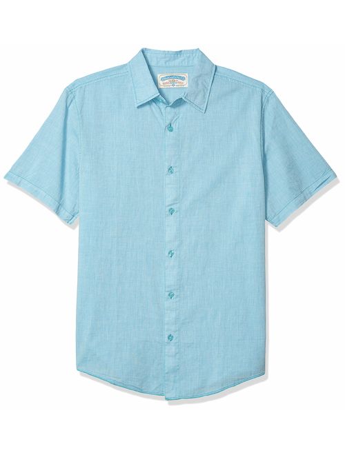 Margaritaville Men's Short Sleeve Mini Stripe Shirt