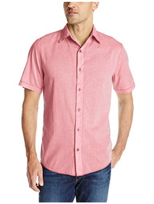 Margaritaville Men's Short Sleeve Mini Stripe Shirt