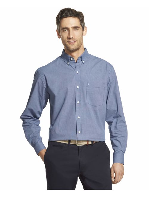 IZOD Men's Slim Fit Button Down Long Sleeve Stretch Performance Check Shirt