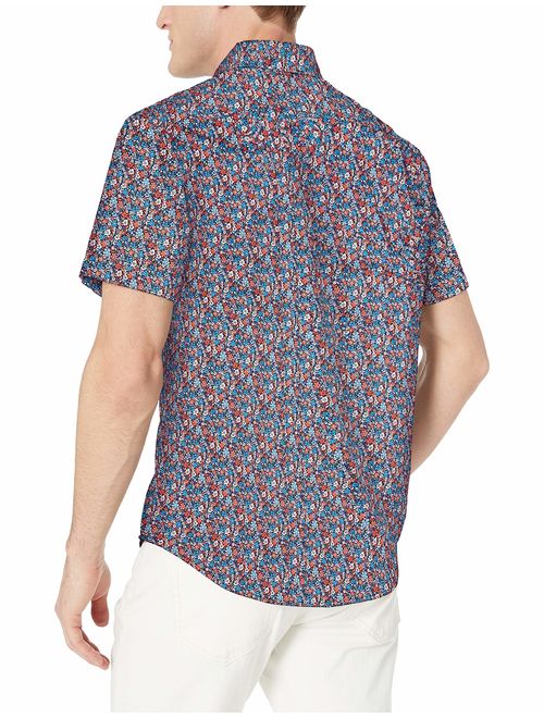 Original Penguin Men's Short Sleeve Printed Button Down Shirt