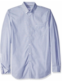 Men's Long Sleeve REG FIT Mini Gingham POPLIN Button Down