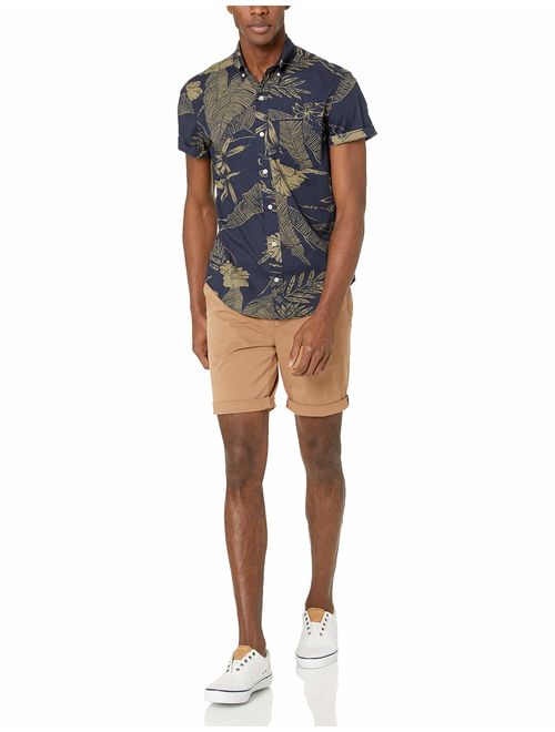 J.Crew Mercantile Men's Slim-fit Short-Sleeve Stretch Tropical Printed Shirt