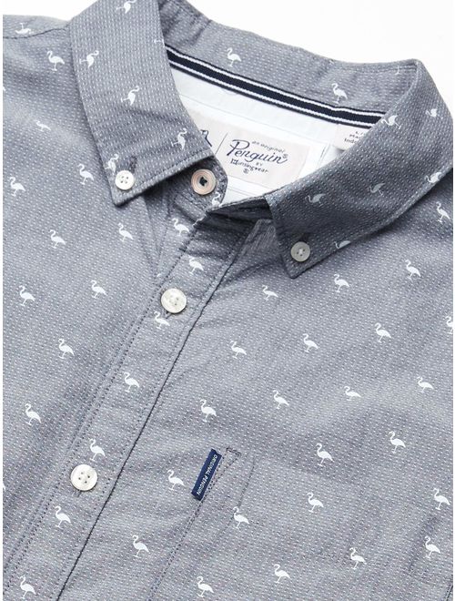 Original Penguin Men's Long Sleeve Printed Button Down Shirt