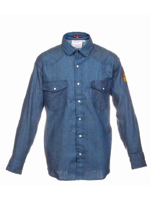 Flame Resistant FR Denim Shirt - 100% C - 7 oz